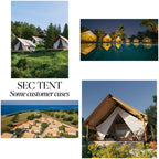 Windproof Luxury Waterproof Glamping Tent with Bathroom Safari Canvas for Outdoor Hotel Resort Customization Family Ready
