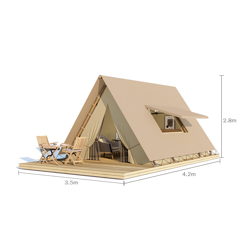 Windproof Luxury Waterproof Glamping Tent with Bathroom Safari Canvas for Outdoor Hotel Resort Customization Family Ready