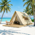 Windproof Luxury Waterproof Glamping Tent with Bathroom Safari Canvas for Outdoor Hotel Resort Customization Family Ready